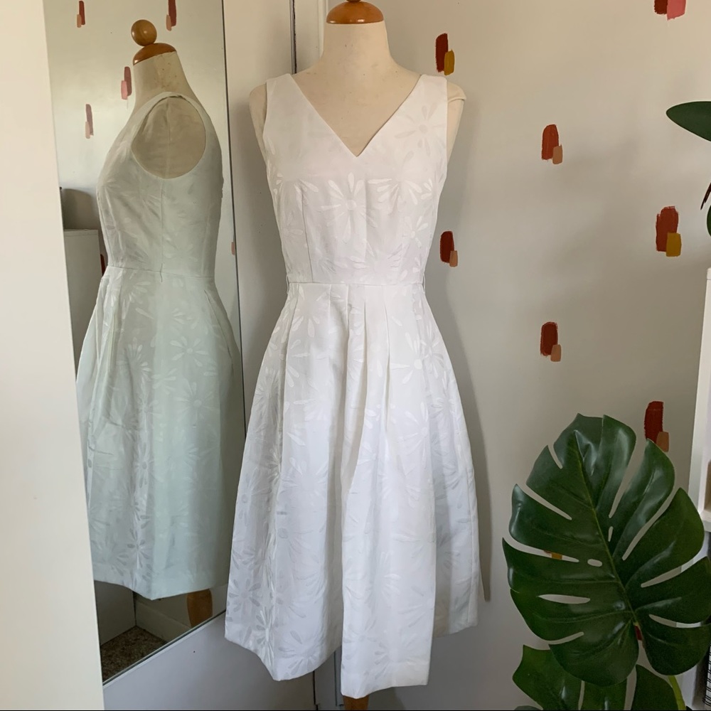 White Tahari Floral Party/Bridal Dress